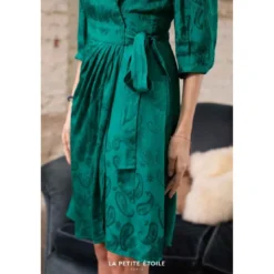 La Petite EtoileRobe Shima vert en viscose