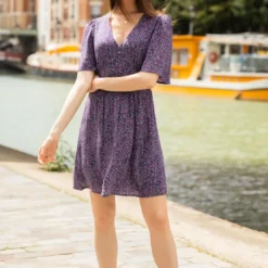La Petite EtoileRobe violette manches courtes ZANA