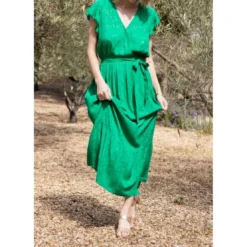 La Petite EtoileRobe YVORA vert en viscose