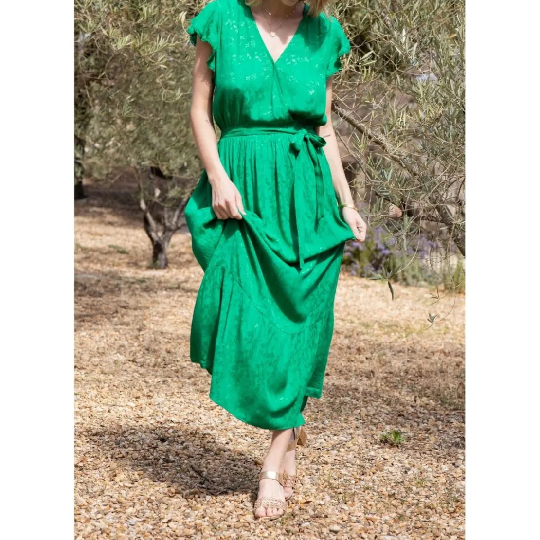La Petite EtoileRobe YVORA vert en viscose