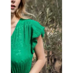 La Petite EtoileRobe YVORA vert en viscose
