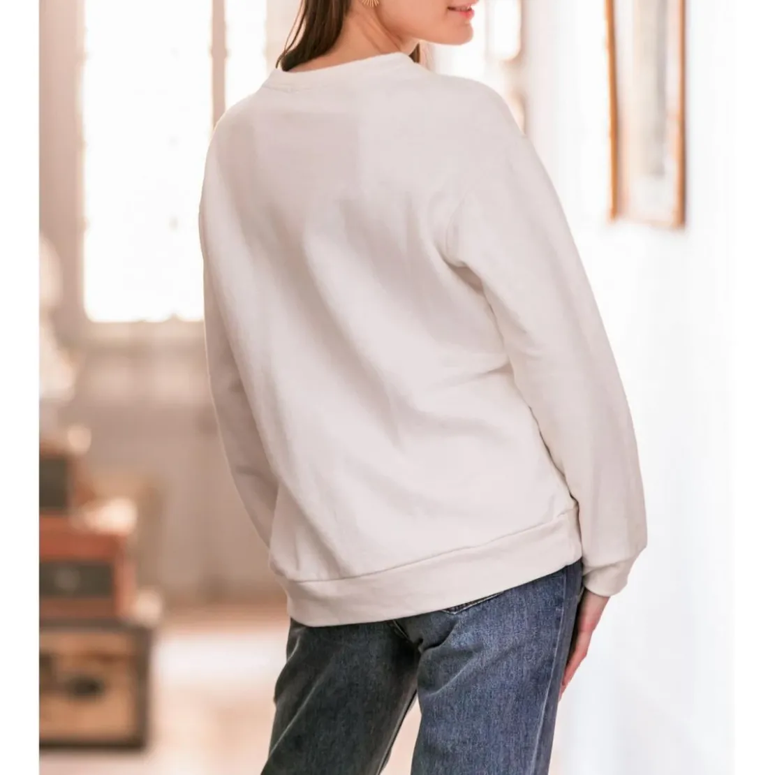 La Petite EtoileSweat-Shirt LIPSTICK-SWEAT écru en viscose