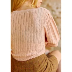 La Petite EtoileTop Maille MIRTA poudre en coton