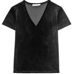 La Petite EtoileT-Shirt en velours ELVIE V noir