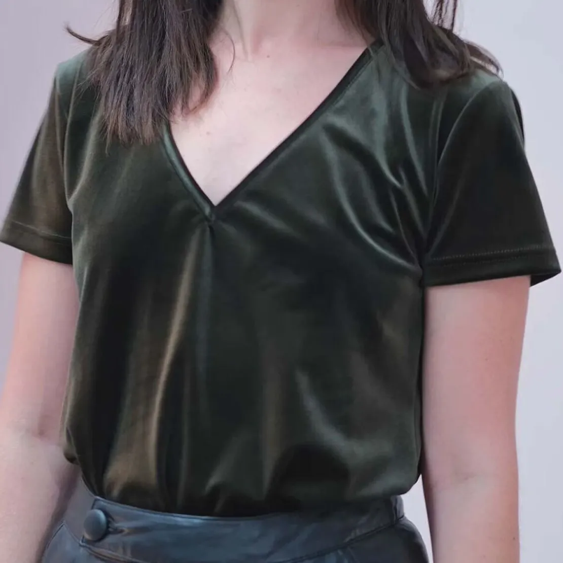 La Petite EtoileT-Shirt en velours ELVIE V kaki