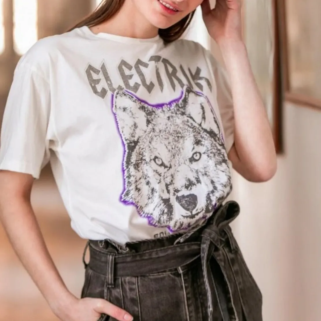 La Petite EtoileT-shirt manches courtes ELECTRIK-TS blanc en coton