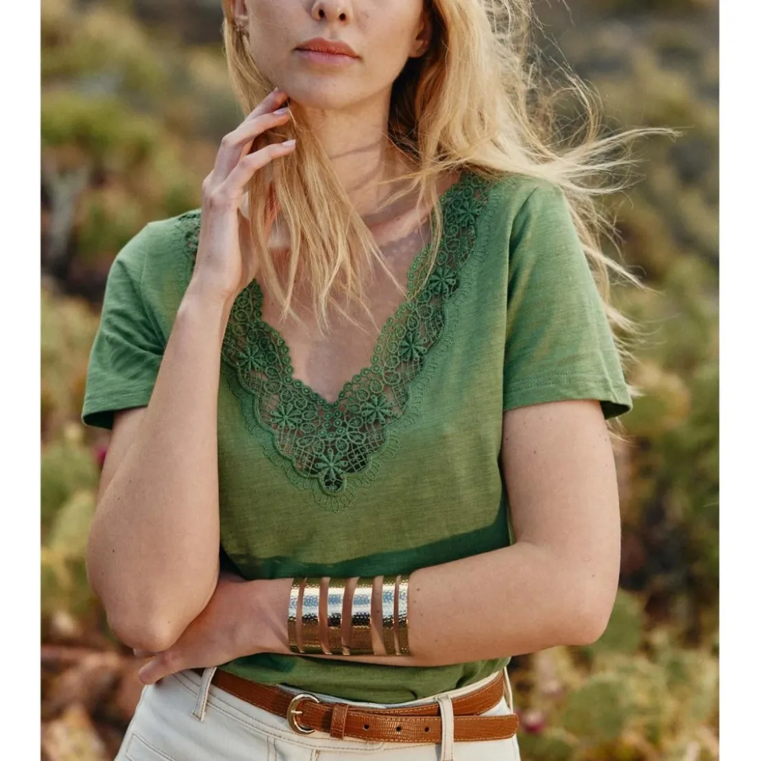 La Petite EtoileT-Shirt TALSMO - Kaki en coton