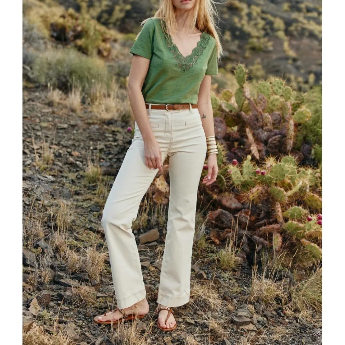 La Petite EtoileT-Shirt TALSMO - Kaki en coton