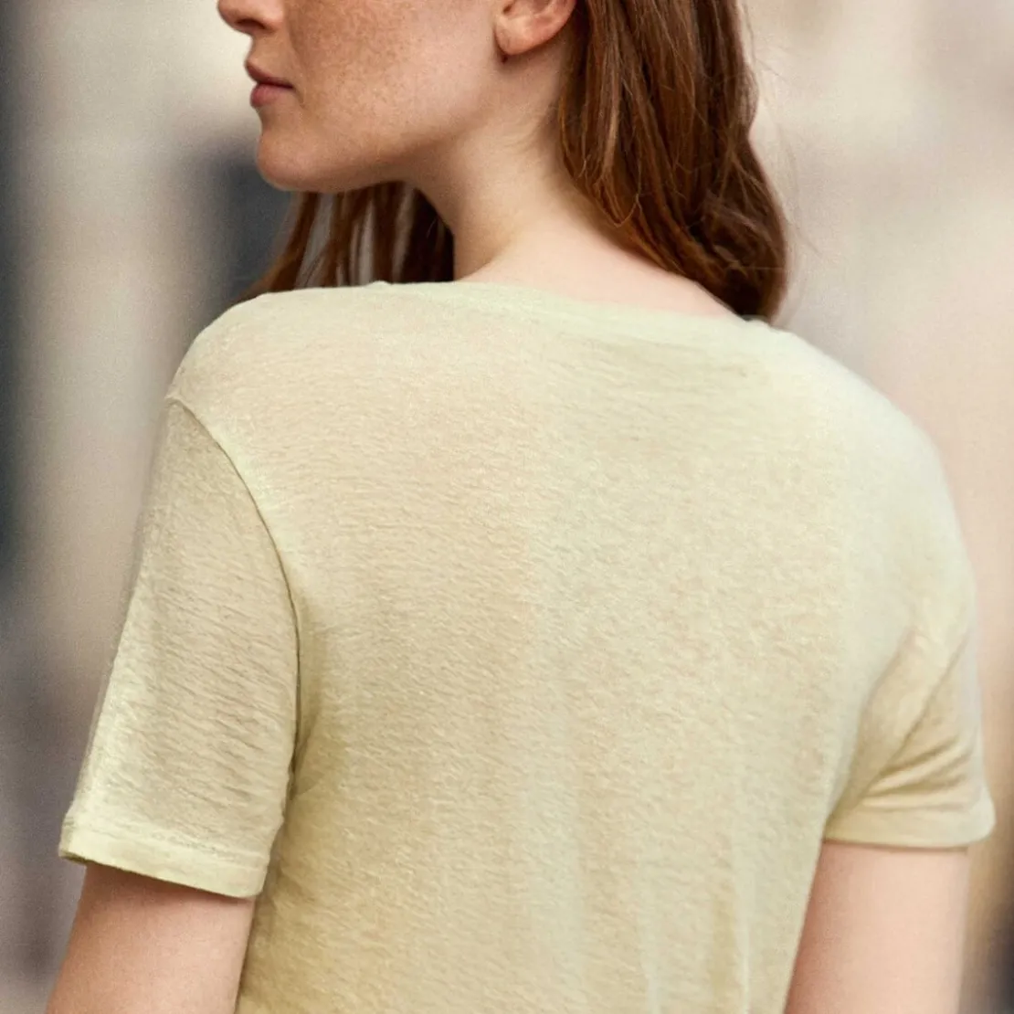 La Petite EtoileT-SHIRT VERT AMANDE THANA en lin