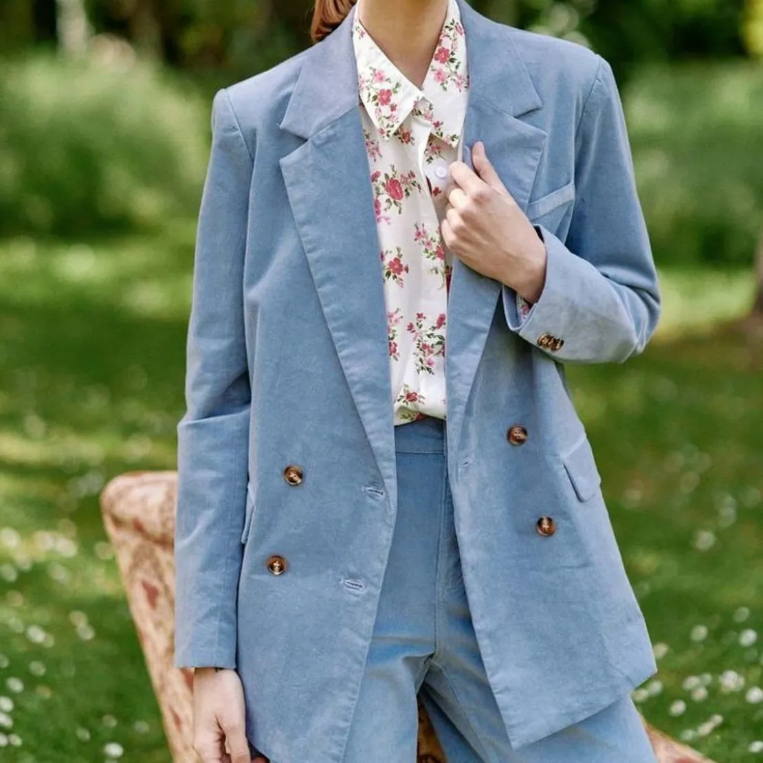 La Petite EtoileVeste bleu gris VICTOIRE en coton