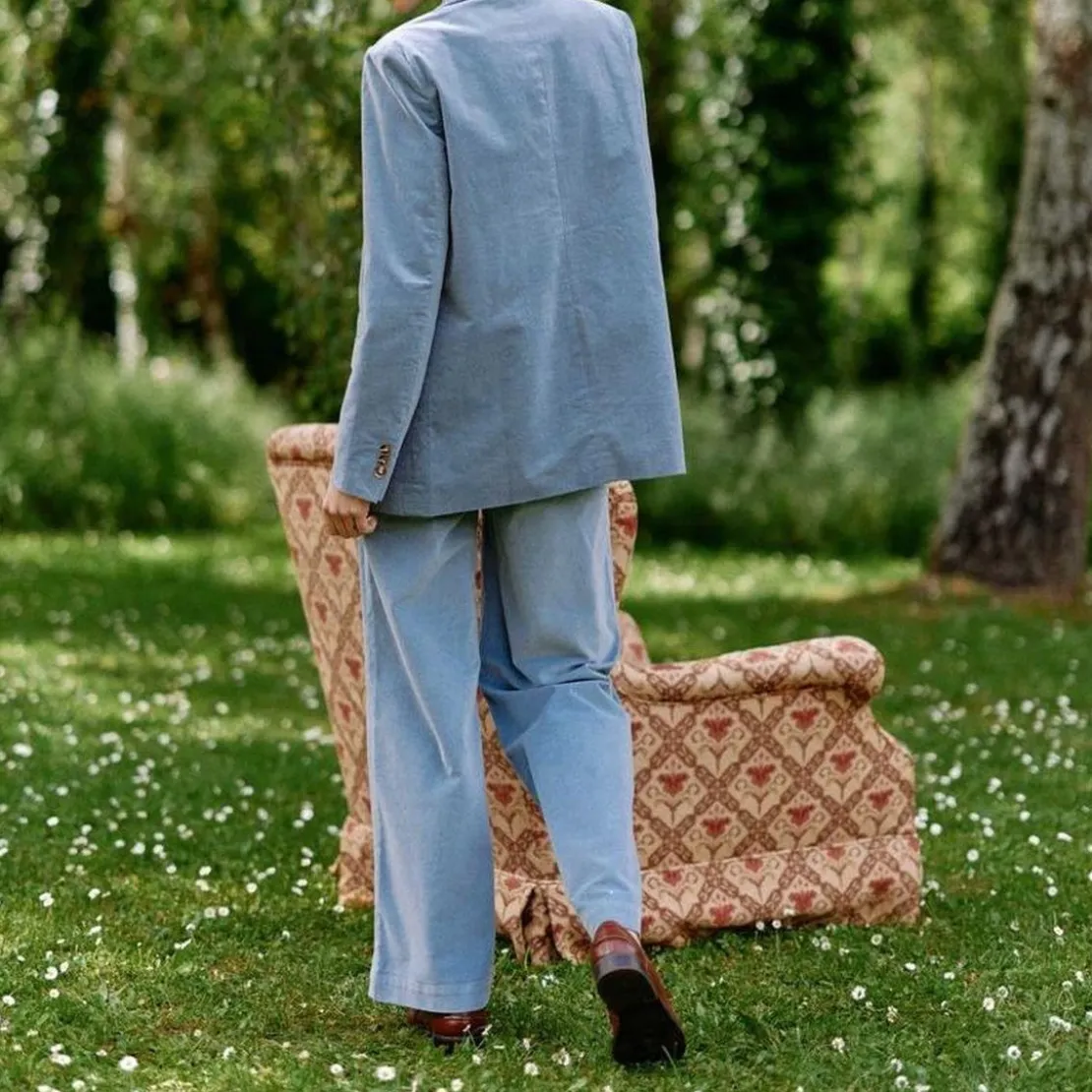 La Petite EtoileVeste bleu gris VICTOIRE en coton