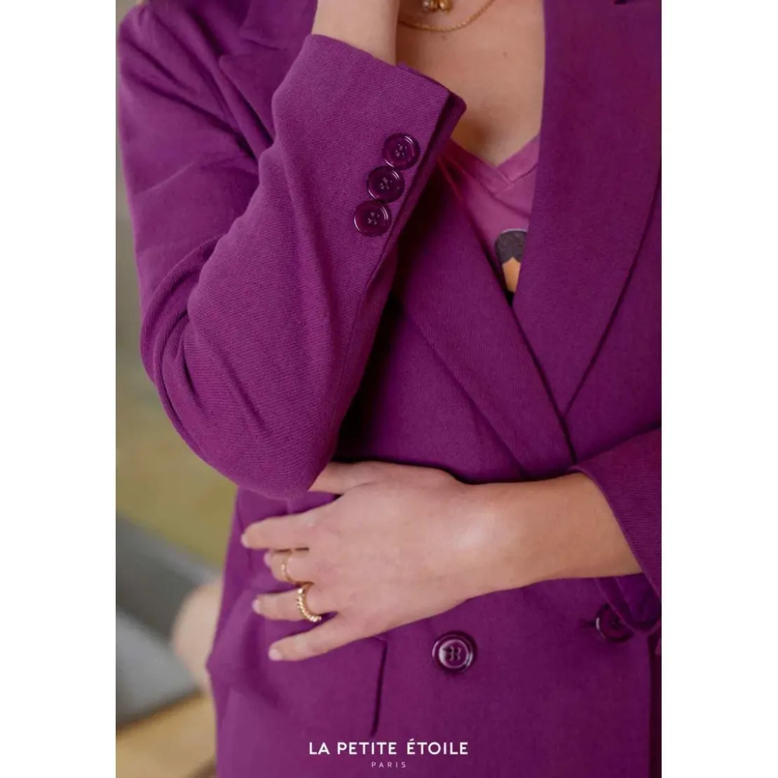 La Petite EtoileVeste Hilton violet en coton