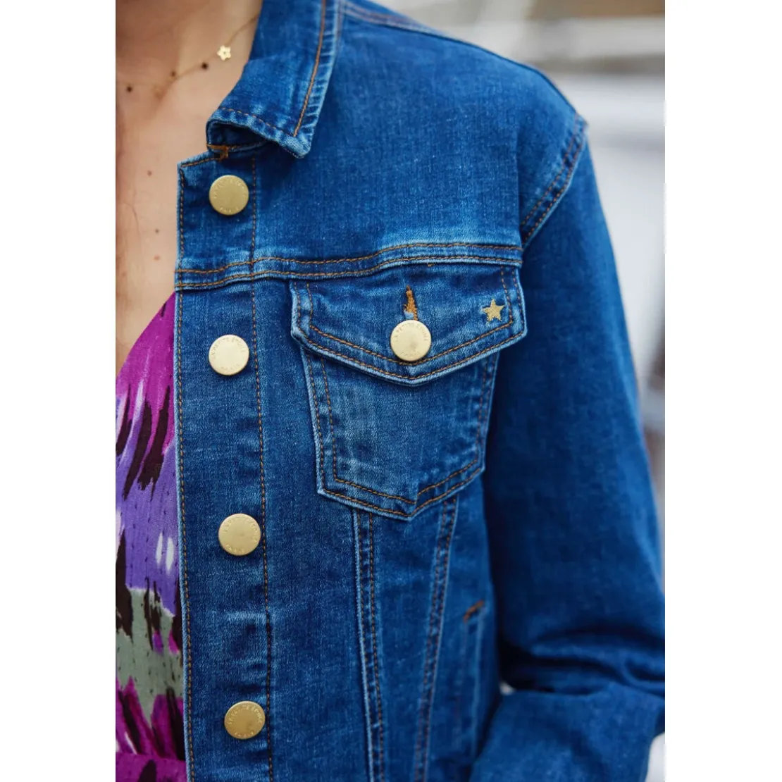 La Petite EtoileVeste JOLIE W - Washgris clair en coton