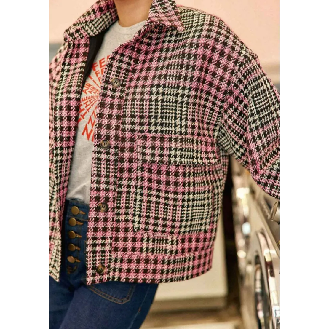 La Petite EtoileVeste VAL tweed rouge