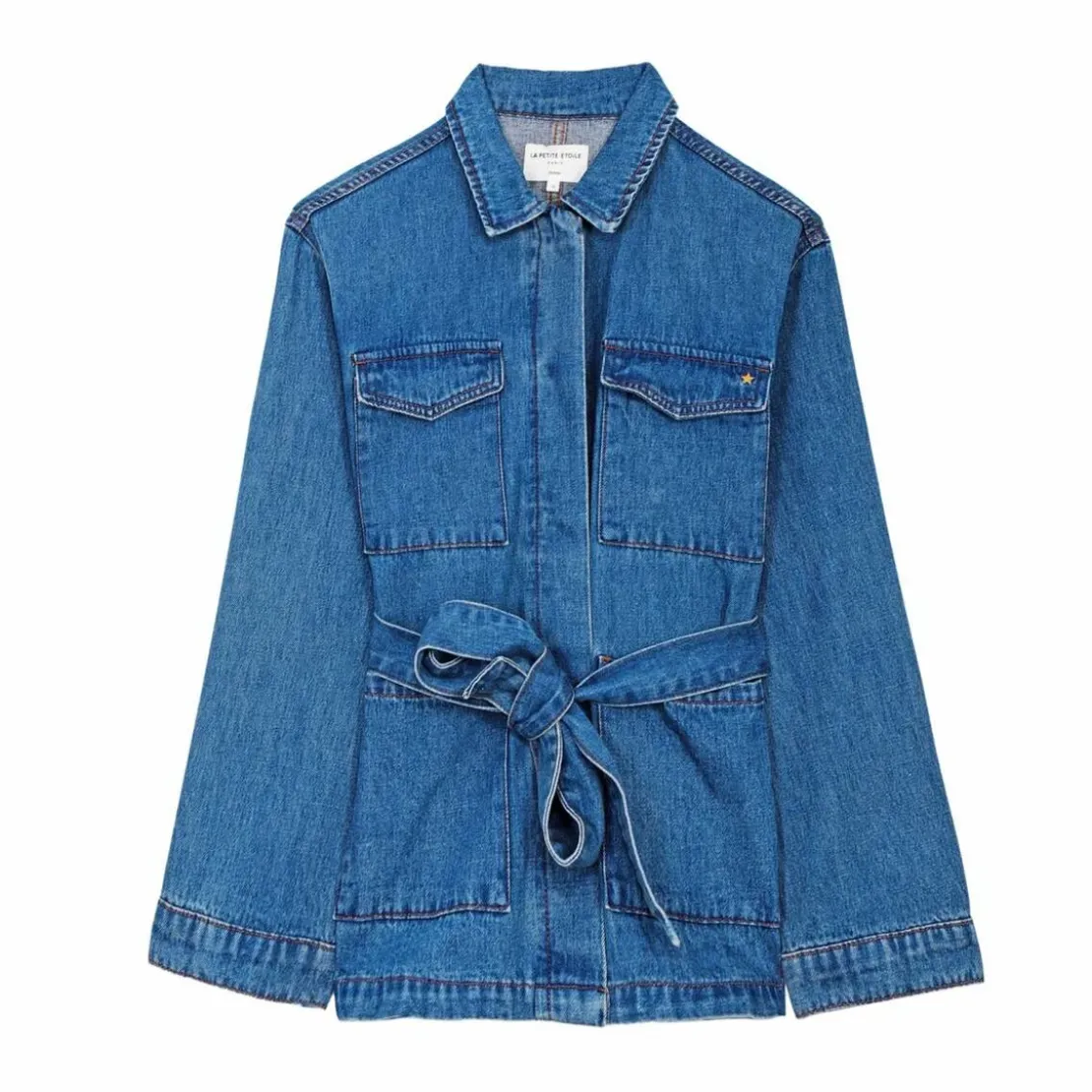 La Petite EtoileVeste VOLCY stone en coton bleu