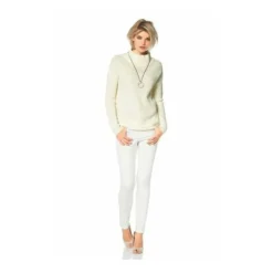 Laura ScottJean étroit taille basse destroyed femme Laura Scott - Blanc en coton