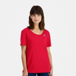 Le coq sportifT-shirt Femme manches courtes ESS N°1 W rouge camuset en coton