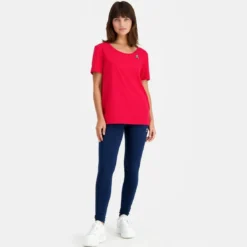 Le coq sportifT-shirt Femme manches courtes ESS N°1 W rouge camuset en coton