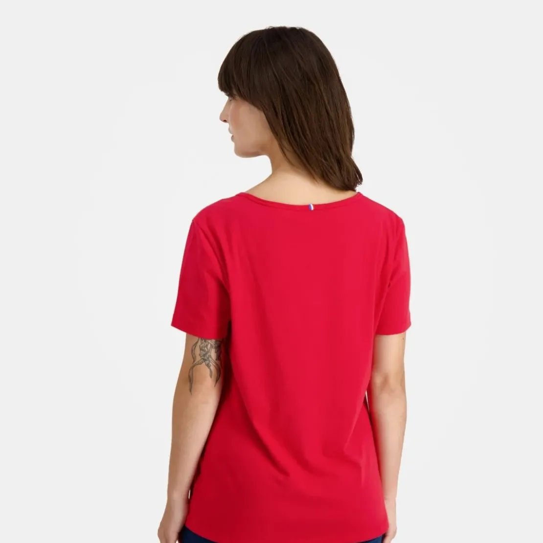 Le coq sportifT-shirt Femme manches courtes ESS N°1 W rouge camuset en coton
