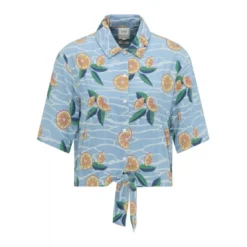LeeChemise bleu Knotted Resort Shirt en viscose