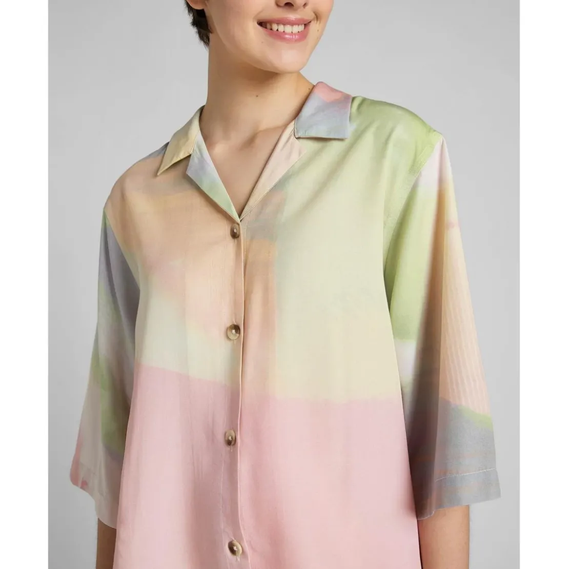 LeeChemise Femme en Coton Modal vert