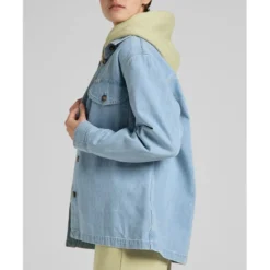 LeeChemise Femme à Manches Longues - Bleu Clair en coton