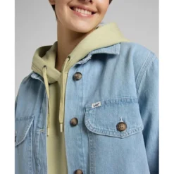 LeeChemise Femme à Manches Longues - Bleu Clair en coton