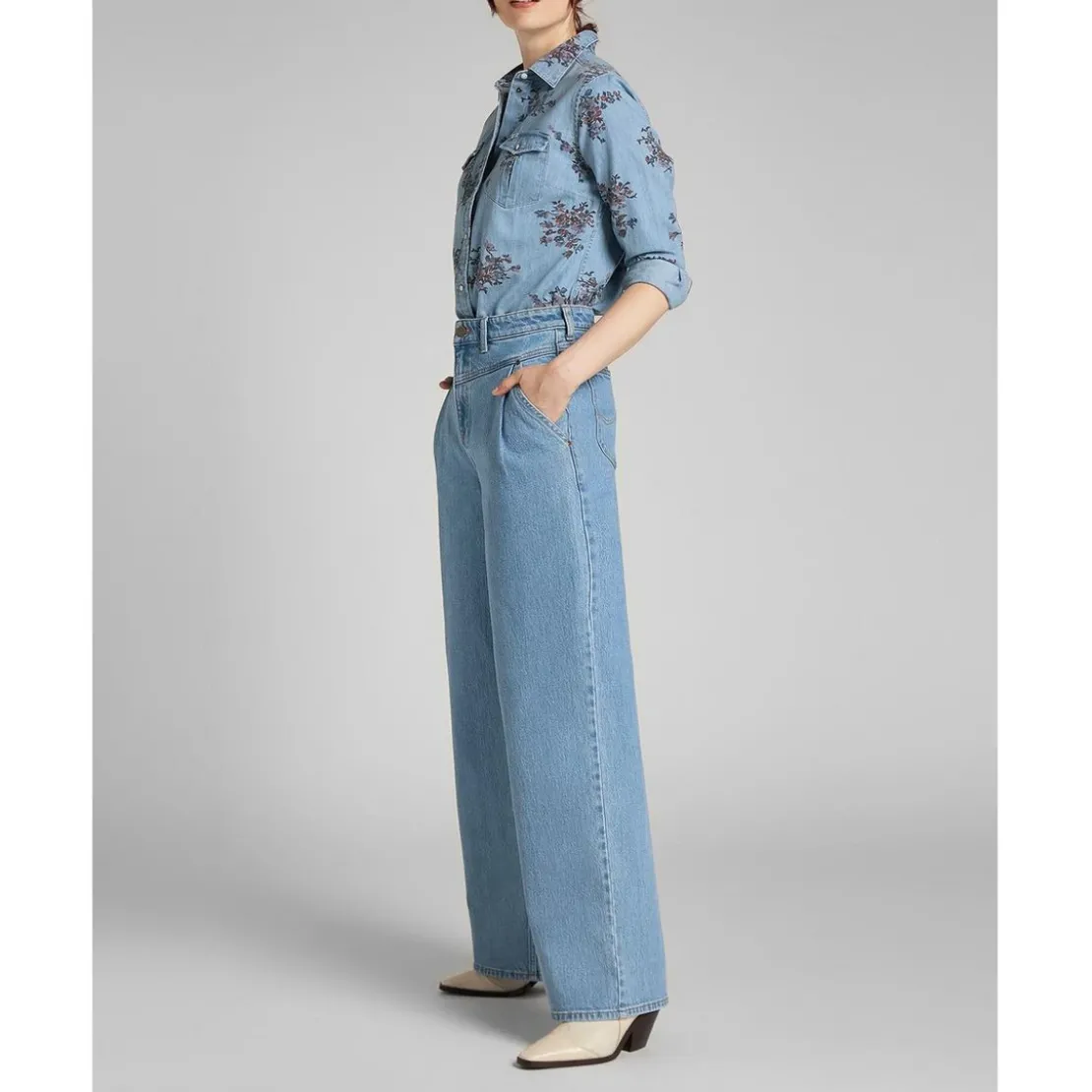 LeeChemise Femme Regular Western Shirt bleu ciel en coton