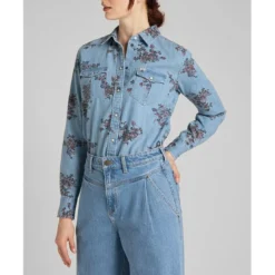 LeeChemise Femme Regular Western Shirt bleu ciel en coton
