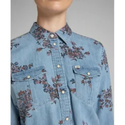 LeeChemise Femme Regular Western Shirt bleu ciel en coton