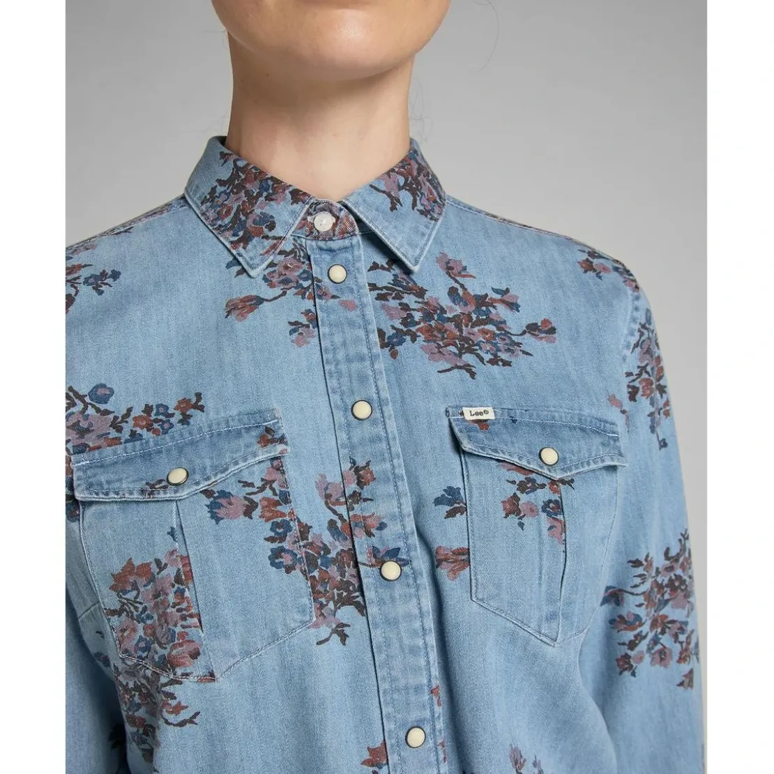 LeeChemise Femme Regular Western Shirt bleu ciel en coton