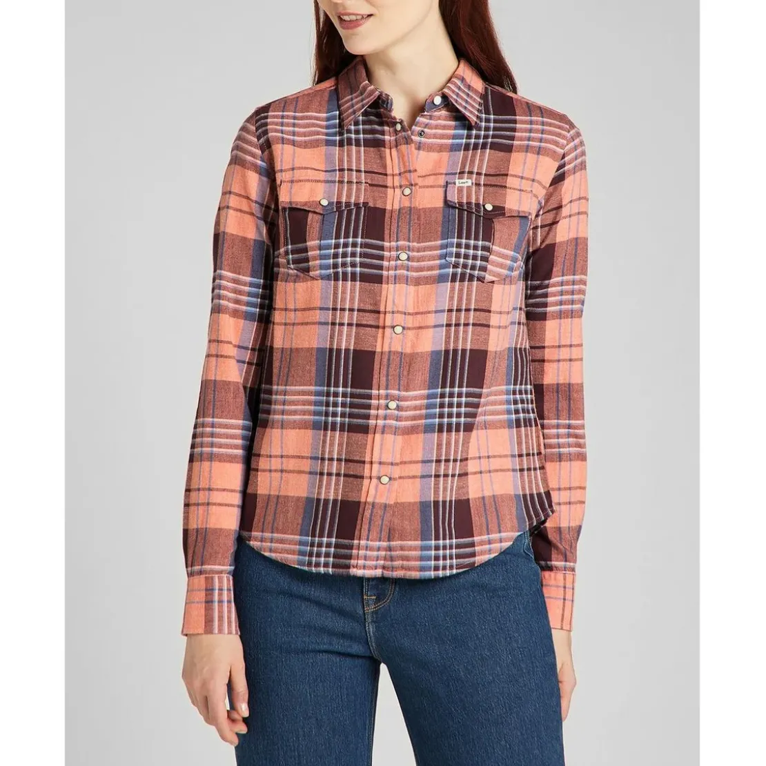 LeeChemise Femme Regular Western Shirt orange en coton