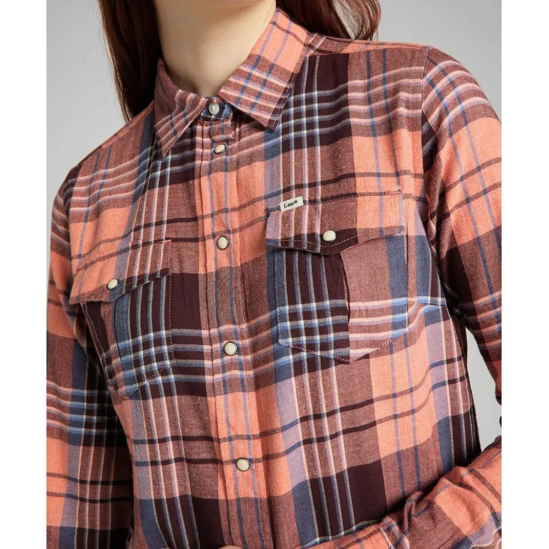 LeeChemise Femme Regular Western Shirt orange en coton