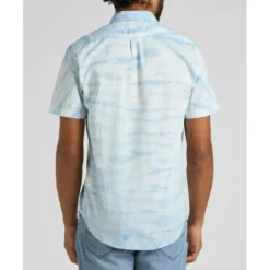 LeeChemise à Manches Courtes Homme SS LEESURE - Tie and Dye Bleu en coton