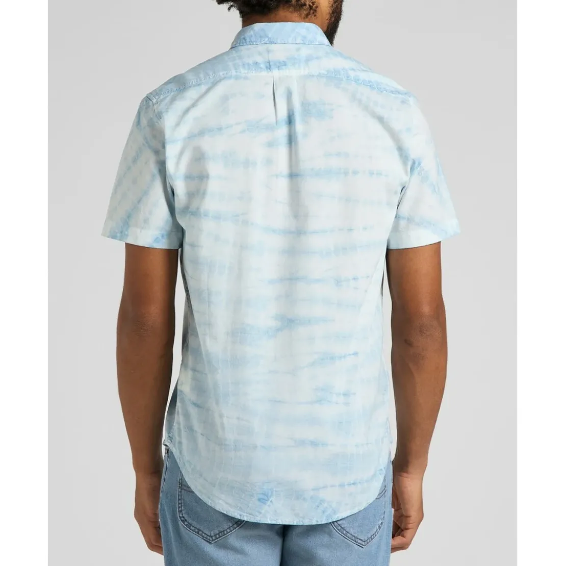 LeeChemise à Manches Courtes Homme SS LEESURE - Tie and Dye Bleu en coton