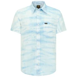 LeeChemise à Manches Courtes Homme SS LEESURE - Tie and Dye Bleu en coton