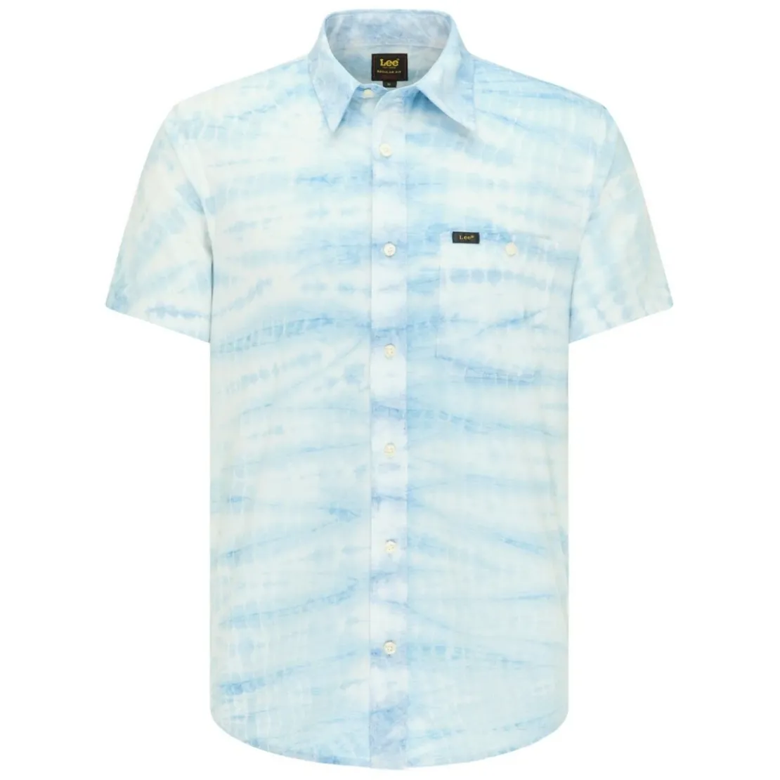 LeeChemise à Manches Courtes Homme SS LEESURE - Tie and Dye Bleu en coton