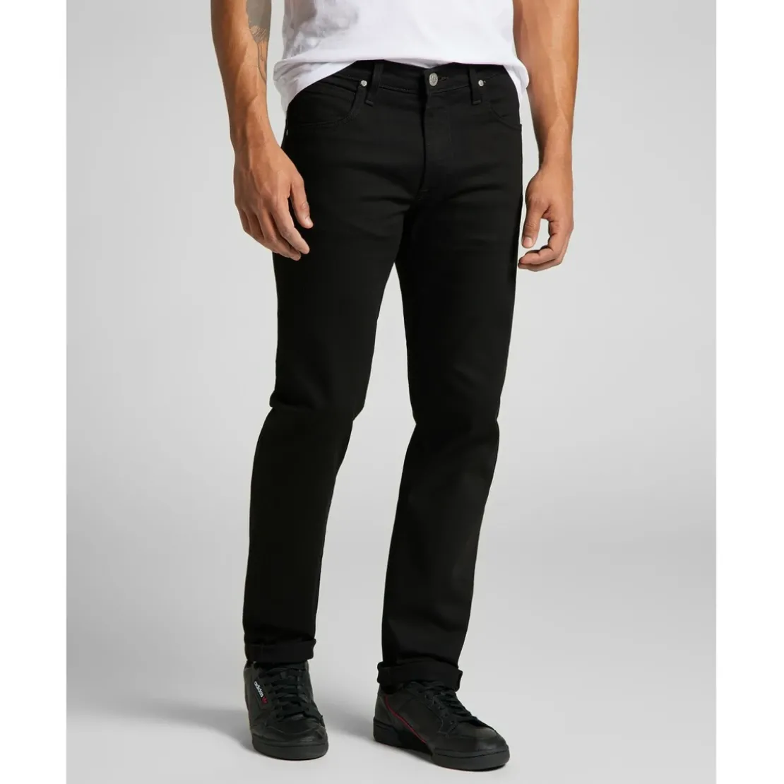 LeeJean Homme droit noir Daren Zip Fly longueur 32 en coton