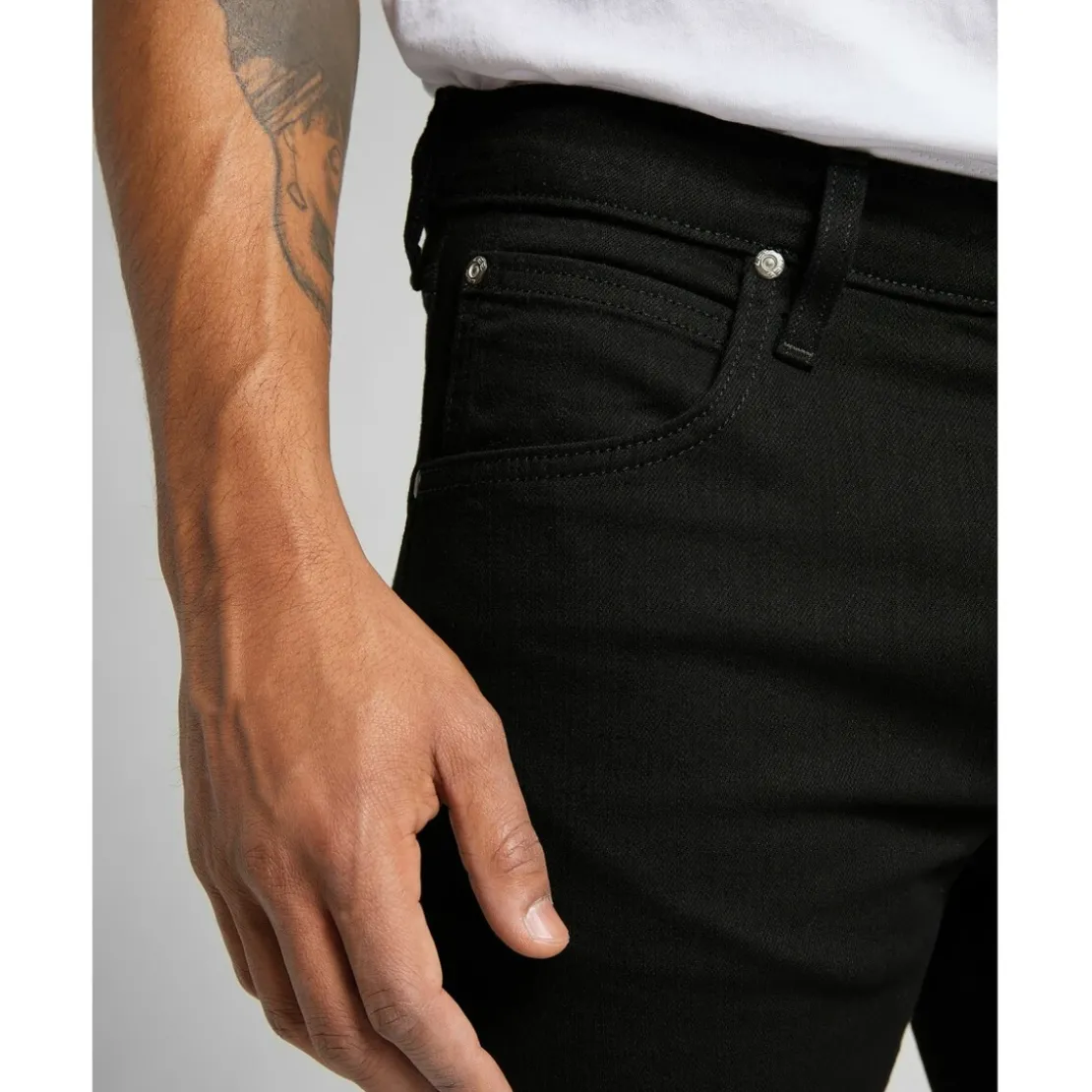 LeeJean Homme droit noir Daren Zip Fly longueur 32 en coton