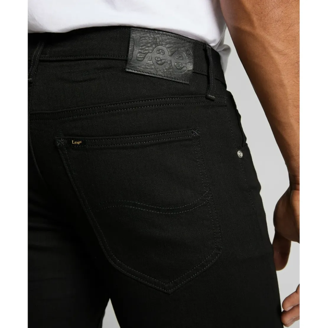 LeeJean Homme droit noir Daren Zip Fly longueur 32 en coton