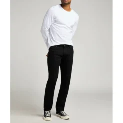 LeeJean Homme droit noir Daren Zip Fly longueur 32 en coton