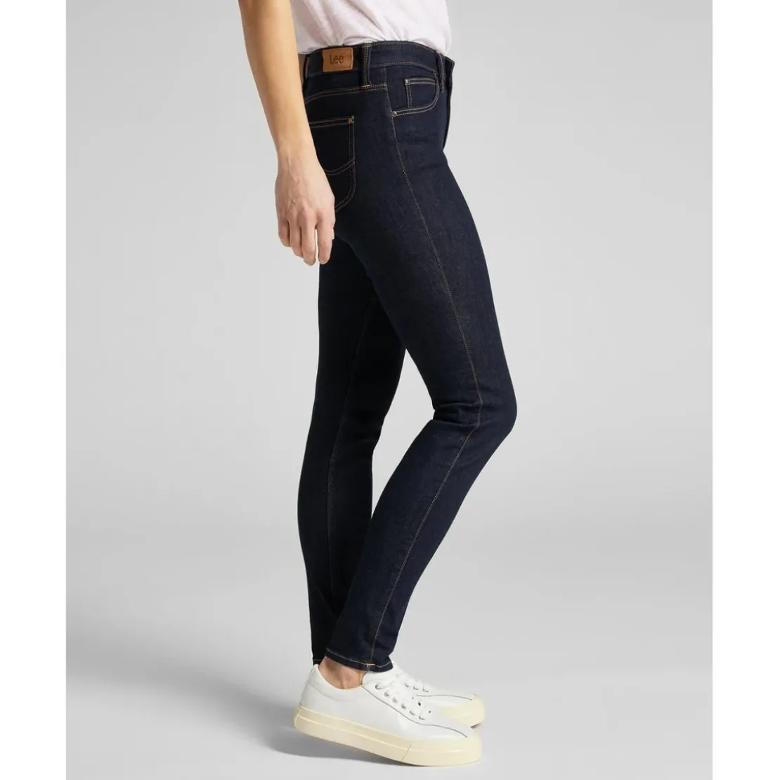 LeeJean Skinny Femme SCARLETT - Denim Très Foncé bleu en coton