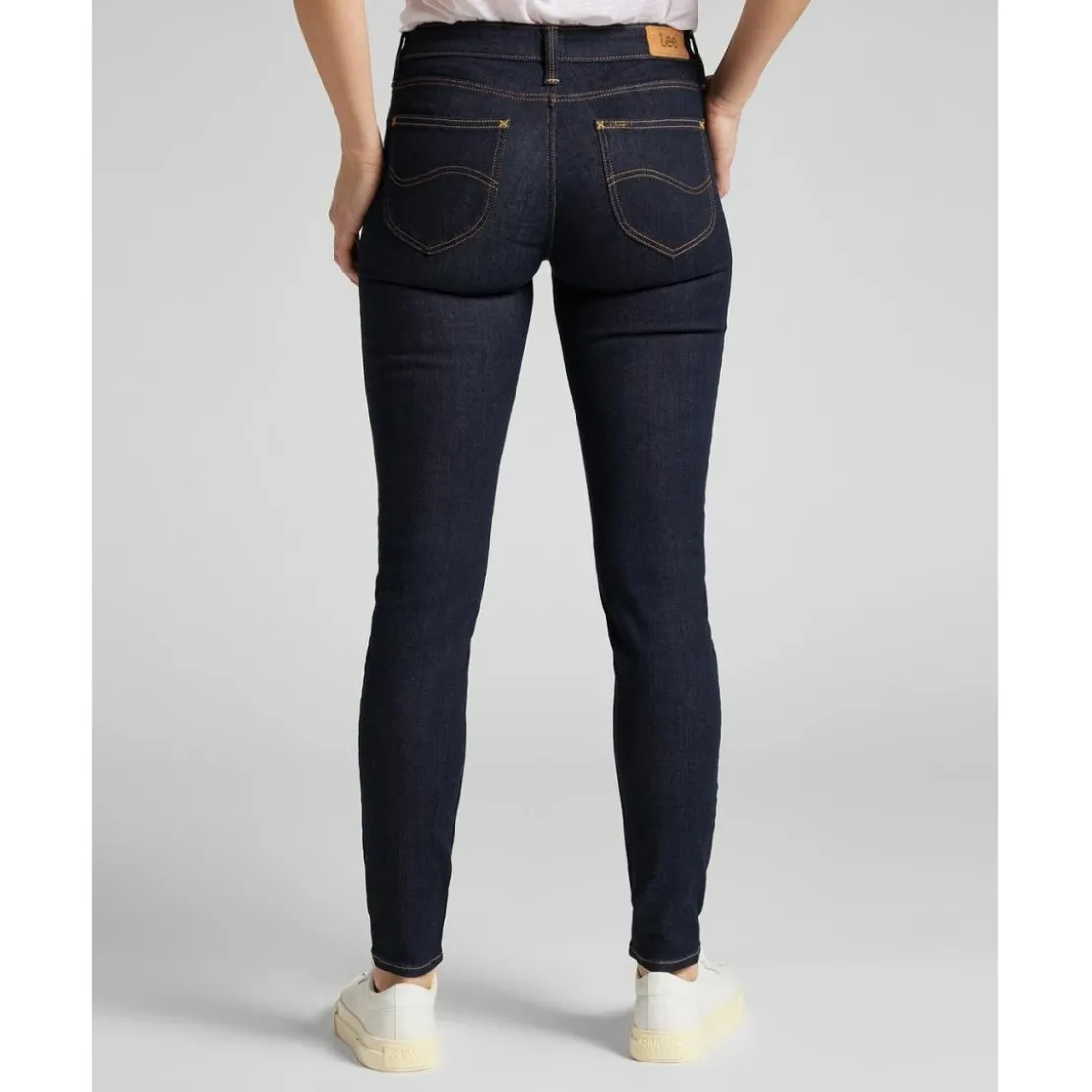 LeeJean Skinny Femme SCARLETT - Denim Très Foncé bleu en coton