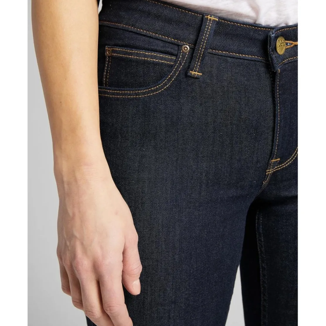 LeeJean Skinny Femme SCARLETT - Denim Très Foncé bleu en coton