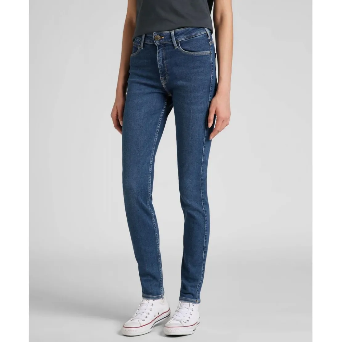 LeeJean Slim Femme en Coton bleu