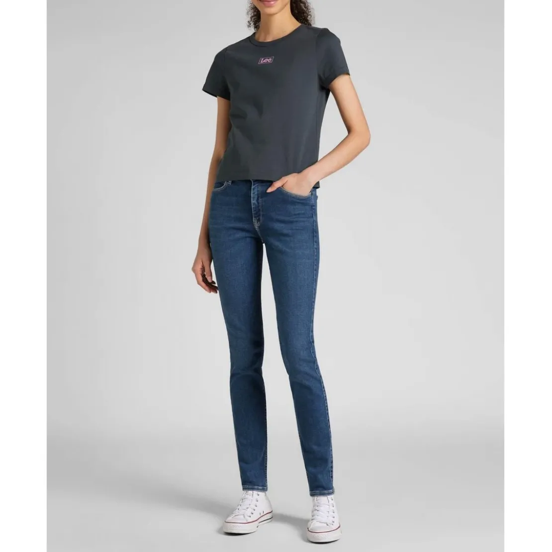 LeeJean Slim Femme en Coton bleu