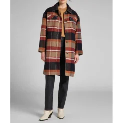 LeeManteau Femme Wool Coat bleu foncé en laine