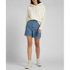 LeeSweatshirt Femme à Capuche - Uni Beige écru en coton