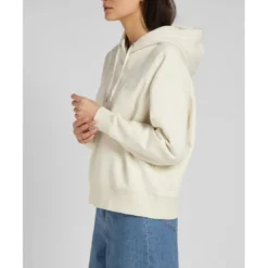 LeeSweatshirt Femme à Capuche - Uni Beige écru en coton