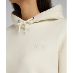 LeeSweatshirt Femme à Capuche - Uni Beige écru en coton